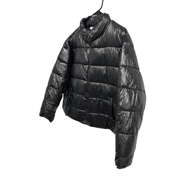 Time And Tru Womens Black Puffer Jacket Lightweight Recycled Materials Sz 2X - Picture 3 of 10